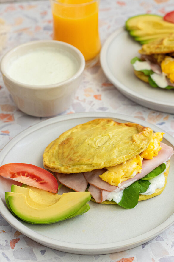 Cottage Cheese Breakfast Flatbread Sandwich