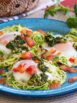 Squash Egg Nests with Watercress Chimichurri