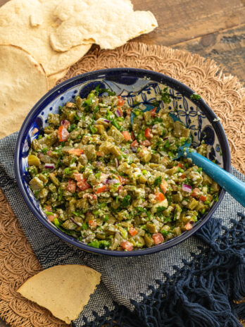 Nopalitos Salad with Watercress and Queso Fresco