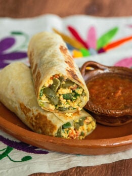 Cactus and Egg Burrito