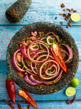 Pickled Red Onion and Chile Piquin