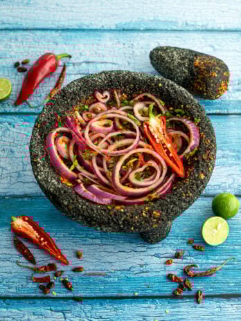 Pickled Red Onion and Chile Piquin