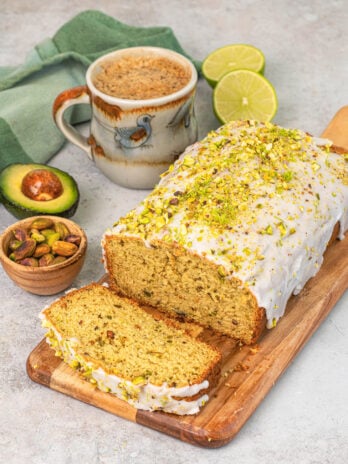 This Avocado Pistachio Bread with Lime Glaze